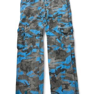 Blue camo cargo pants